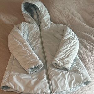 The North Face light blue Hooded Reversible Jacket
